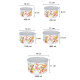 Floral Pattern Metal Tupperware Set - 5 Pcs